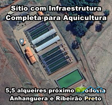 Sítio a venda com Infraestrutura Completa para Aquicultura